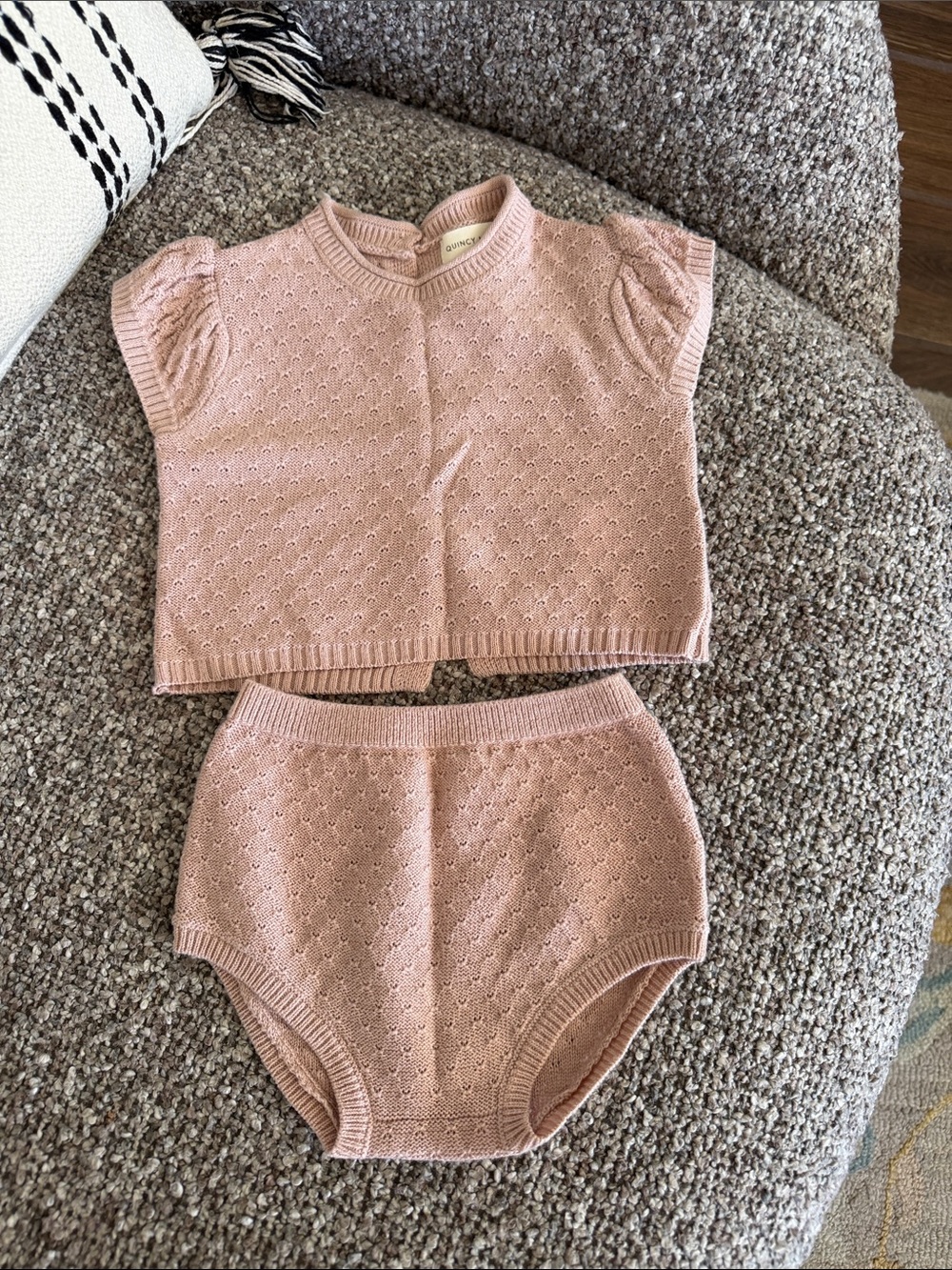 Knit Two-Piece Baby Set - Blush Pink
